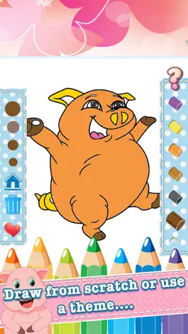 Game screenshot Свинья Рисунок Раскраски Книга - Симпатичные карикатуры страниц идей искусства для детей hack