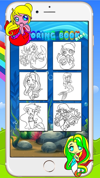 Princess Series Coloring Books For Kids - Drawing Painting Little Mermaid Games