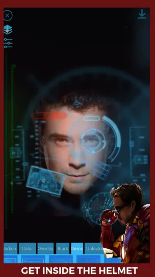 Capture d'écran de HUD - Heads Up Display Iron Man Edition Overlay HUD Over Image sur iPhone 1