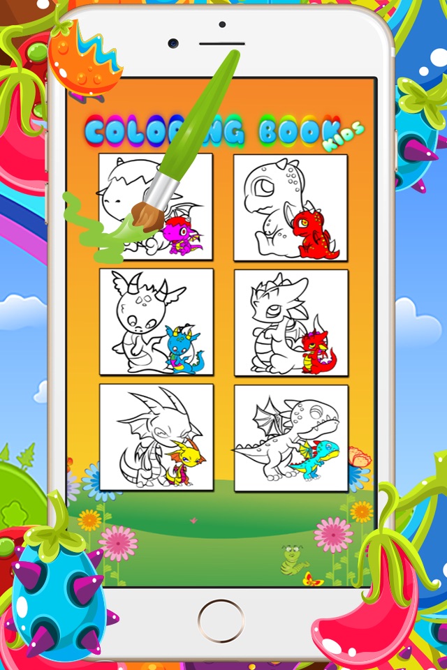 Coloring Books For Kids - Drawing Painting The Good Dragon Games screenshot 2