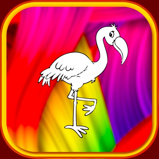 flamingo coloring book bird show for kid iOS App