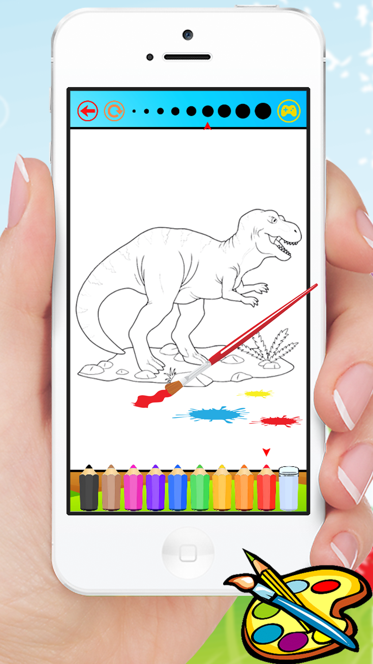 Dinosaur Coloring Book HD - Paint Colorful Dinos for Kids screenshot 3