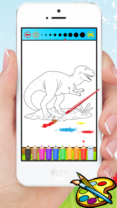 Dinosaur Coloring Book HD - Paint Colorful Dinos for Kids app screenshot 3