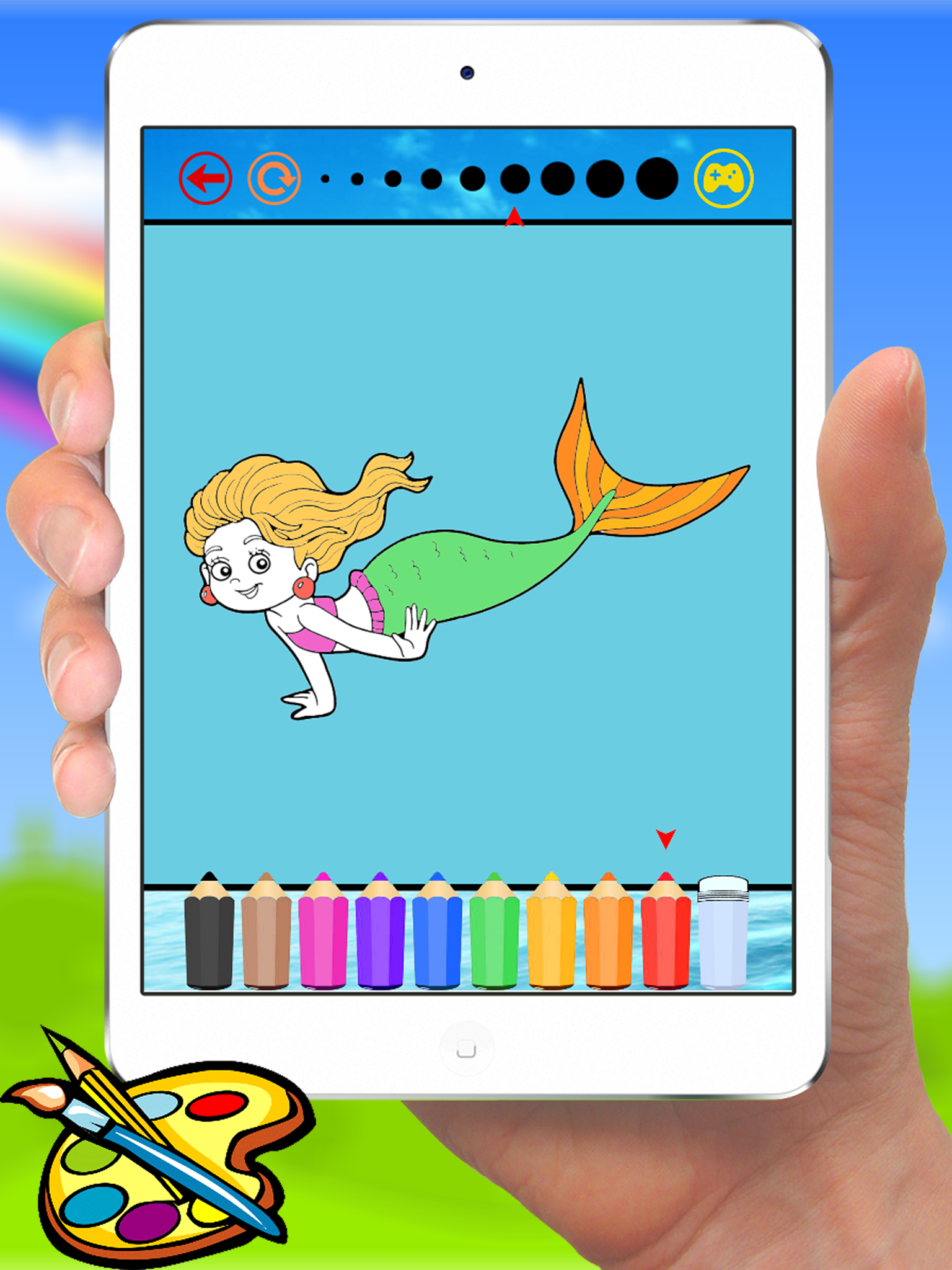 Sea Animals & Mermaid Coloring Book - Drawing Painting Kids screenshot 9