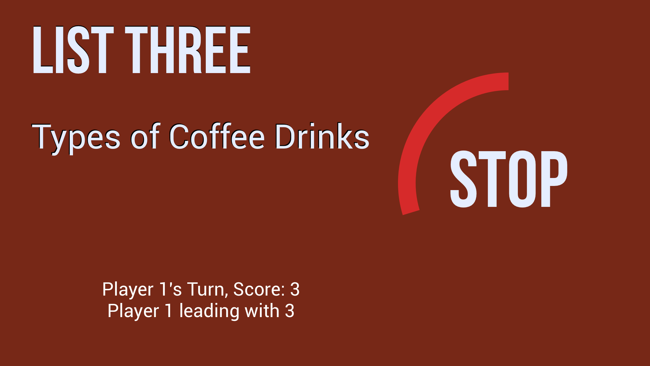 List Three - The Five Second Naming Game