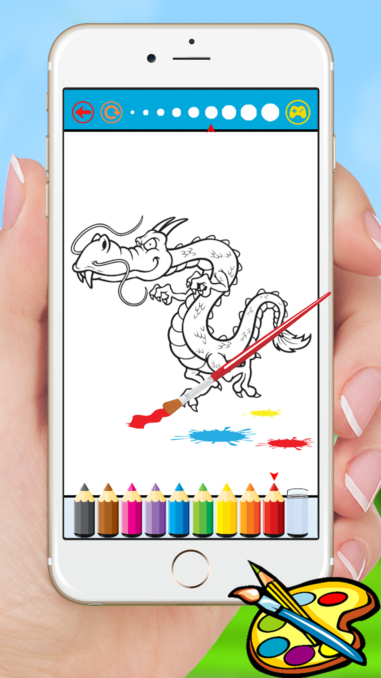 Dragon Dinosaur Coloring Book - Drawing for kids free games screenshot 2
