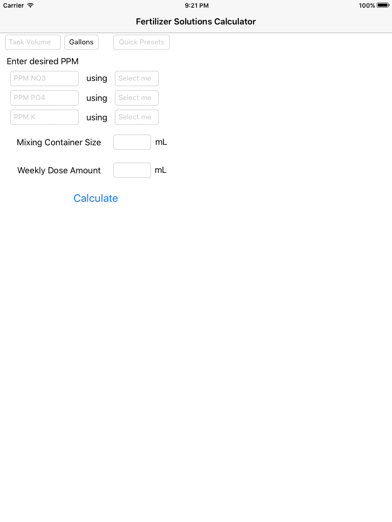 FertCalc - Aquarium Fertilizer Solution Calculator Macro Solutions in PPM screenshot 4