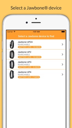 Finder for Jawbone Lite - find your lost UP24, UP2, UP3 and UP4 screenshot 2