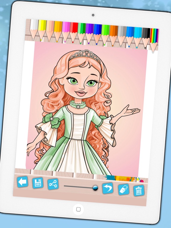 Princesses coloring book - Coloring pages fairy tale princesses for girls iPad screenshot
