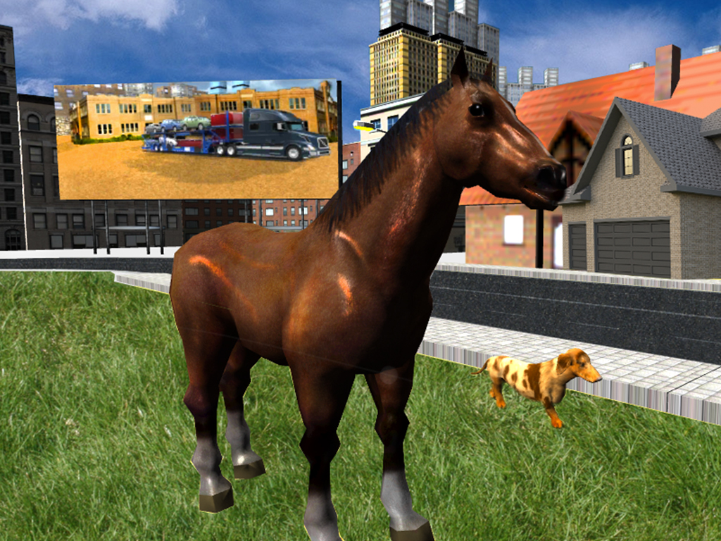 Crazy Horse Animal Transport - Deliver Horse & Dog In Transporter Truck