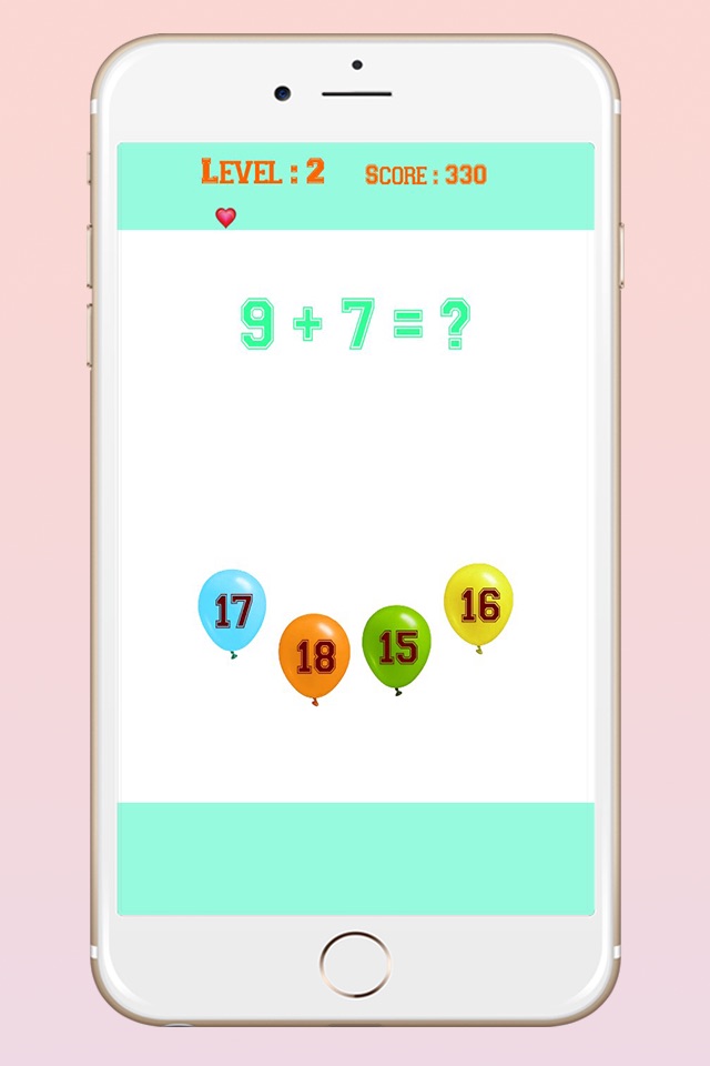 Balloon World Cool Mathmatics Addition Fun Quiz for Kids screenshot 2