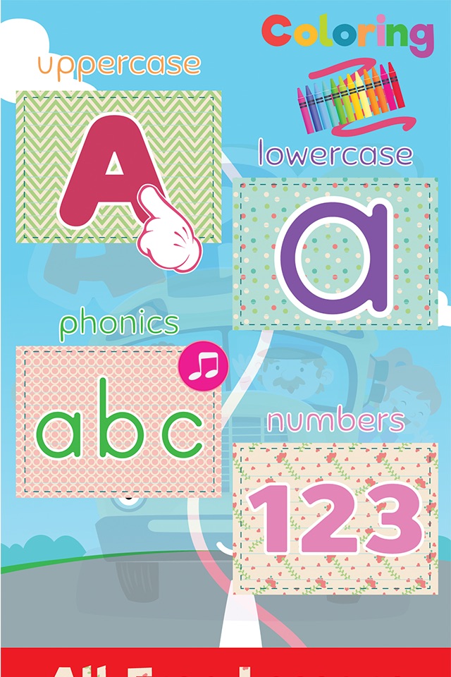 School Bus Alphabet abc tracing and coloring games for kids screenshot 2