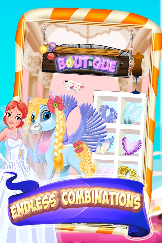 Unicorn & Pony Wedding Day - A virtual pet horse marriage makeover game screenshot 4