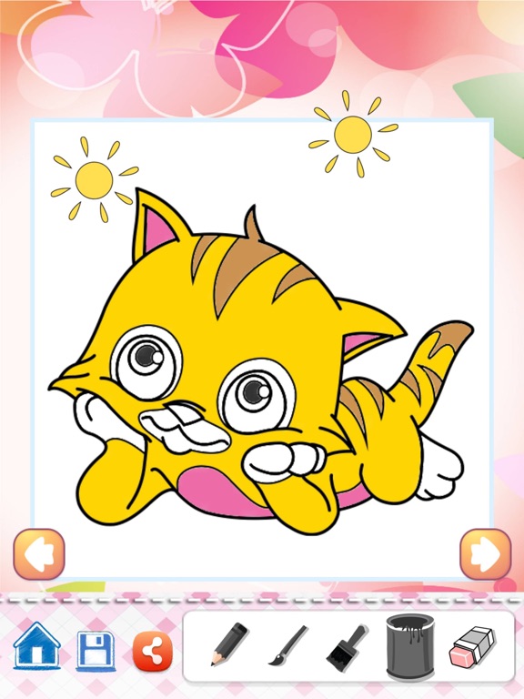 The Little Kitten Drawing Coloring Book Painting Pages learning games for kids iPad screenshot