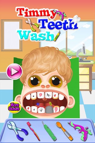 Timmy Perfect Braces Teeth - Little baby Dentist Doctor dirt cleaning games screenshot 4
