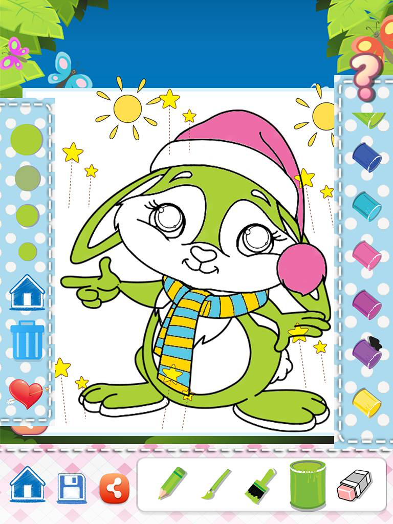 Coloring Book Rabbit Drawing Pages - free learning painting cool games for the kids girls