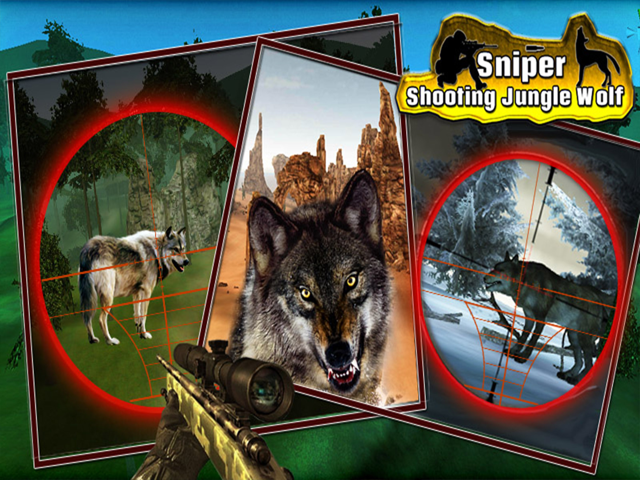 Sniper Shooting Jungle Wolf