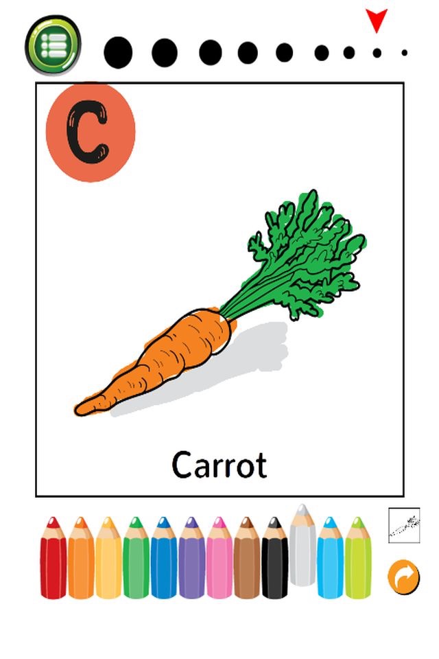 ABC Fruits And Vegetables Coloring Book: Learning English Vocabulary Free For Toddlers And Kids! screenshot 3