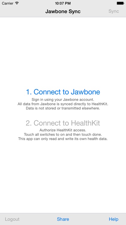 Health Sync for Jawbone UP