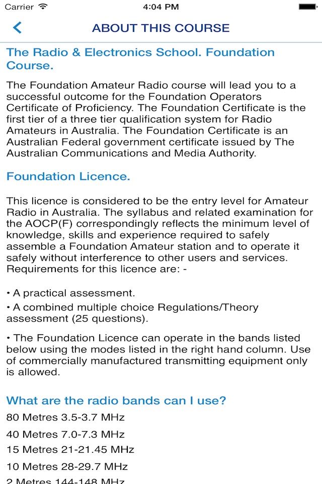 Amateur Radio (Foundation) Course screenshot 3