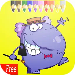 Animals Cartoon art pad : Learn to paint and draw animals coloring pages printable for kids free app icon