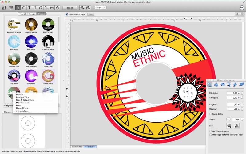 Screenshot #1 pour CD DVD Label Maker