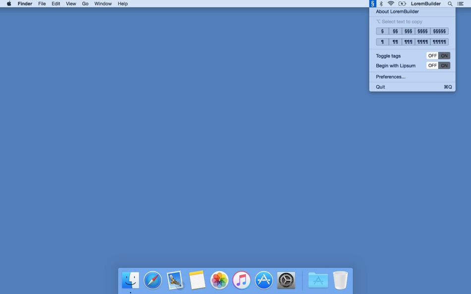 #1. LoremBuilder (macOS) Με: Valerio Criscimanna