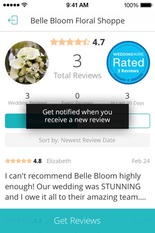 WeddingWire Review Manager for Pros screenshot 2