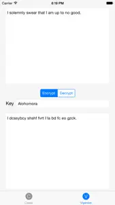 Crypto: Cæsar and Vigenère ciphers screenshot #2 for iPhone