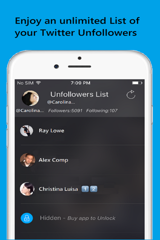 Unfollowers For Twitter screenshot 2