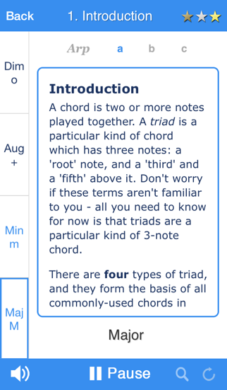 chordelia triad tutor - learn to hear major, minor, augmented and diminished chords - for the beginner and advanced musician who plays guitar, ukulele, sax and more iphone screenshot 1