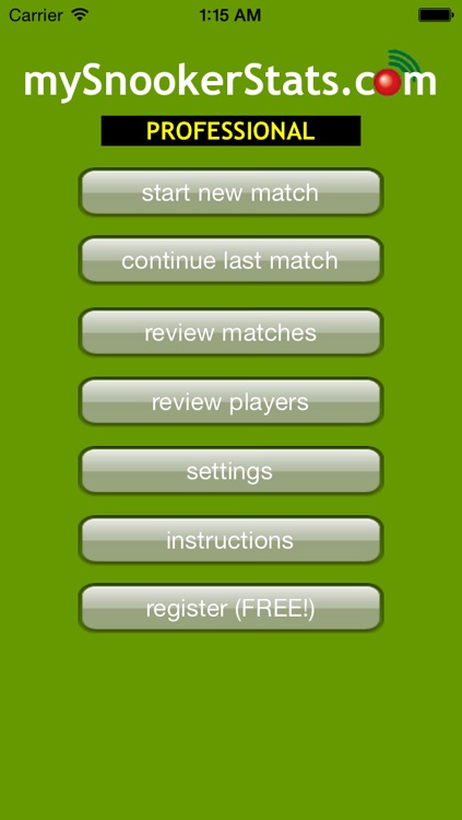 MySnookerStats - Snooker Scoring and Statistics