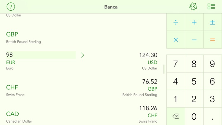 Banca currency converter