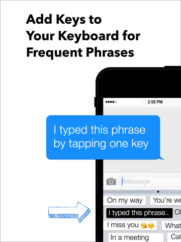 My Phrases Keyboard - for iOS 8 iPad screenshot 1 - Utilities app
