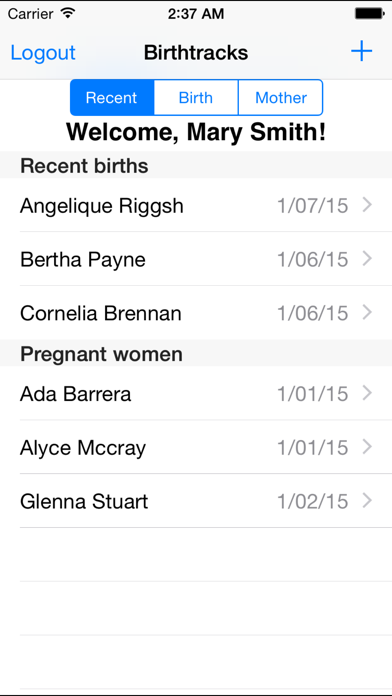 Screenshot #2 pour BirthTracks Mobile