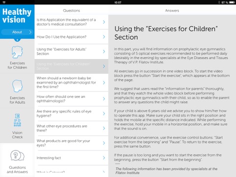 Healthy Vision iPad screenshot 5 - Medical app