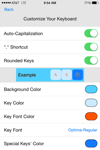 One Handed Resizable Keyboard for Small & Tall People - Customizable Fonts, Colors, Size, and Auto Correct screenshot 4