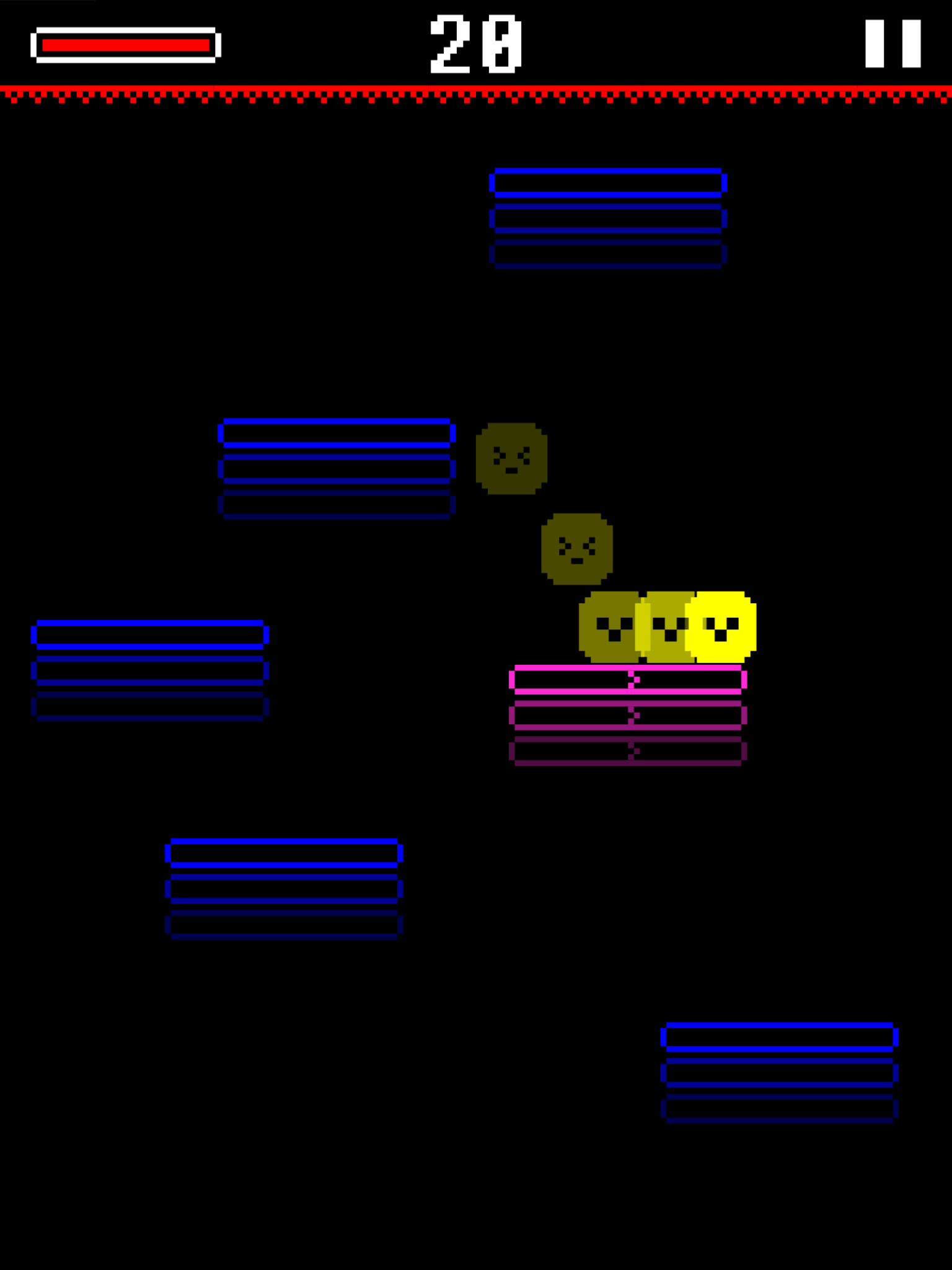 Dac Fall Pixel lands on many kinds of bars in dark blocky world screenshot 8
