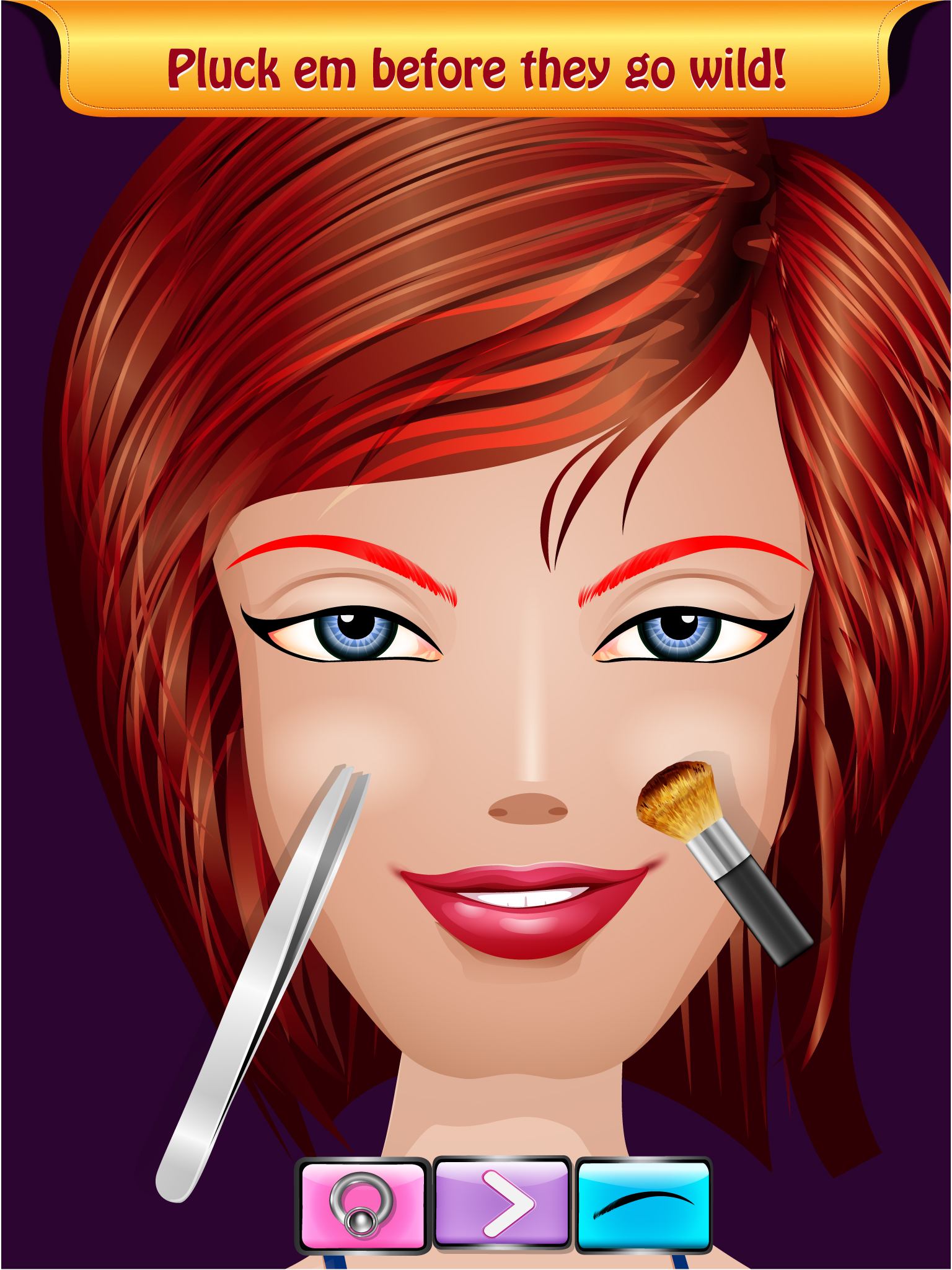 Hairy Eyebrow Plucking Salon Game - Beautiful brows for trendy princess pou girls FREE screenshot 8