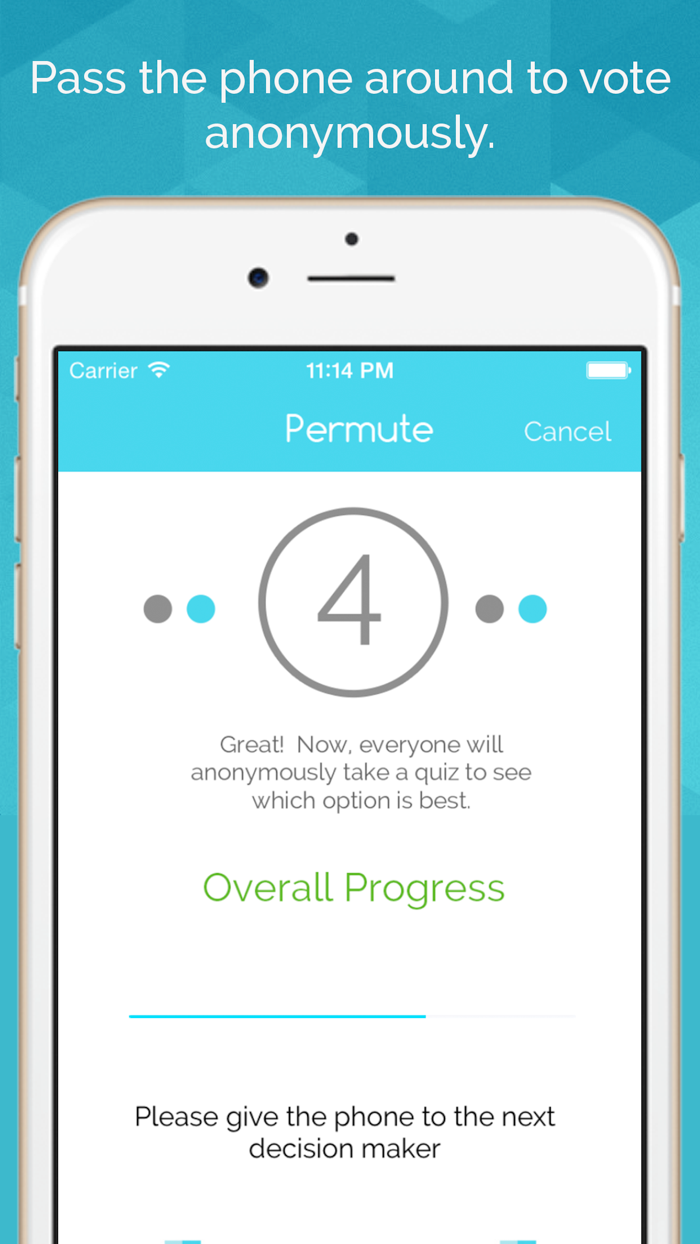 Permute - Social decision making by comparison and anonymous poll