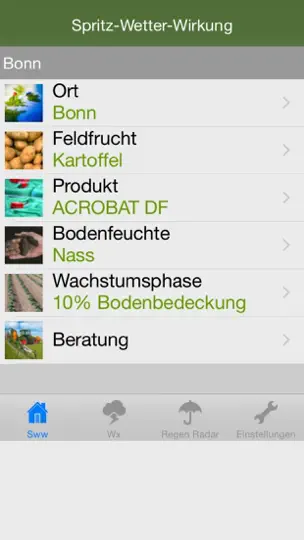 Screenshot von SpritzWetterWirkung auf dem iPhone 1