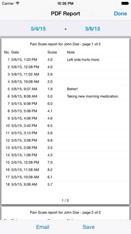 Pain Scale - your digital log for chronic pain screenshot-3