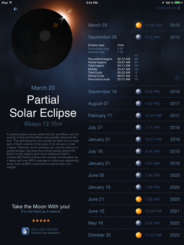 Screenshot #4 pour Solar and Lunar Eclipses - Full and Partial Eclipse Calendar