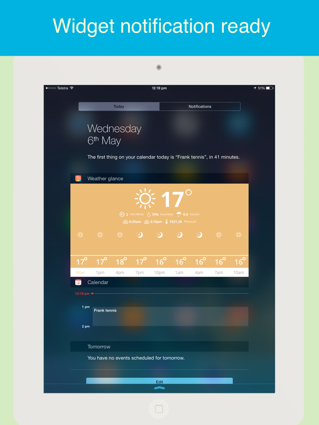 ‎Weather glance - accurate & beautiful forecast with widget Screenshot