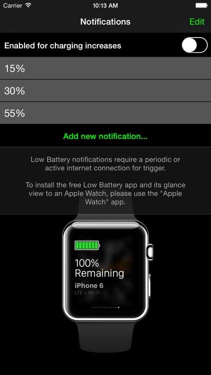 Battery notification