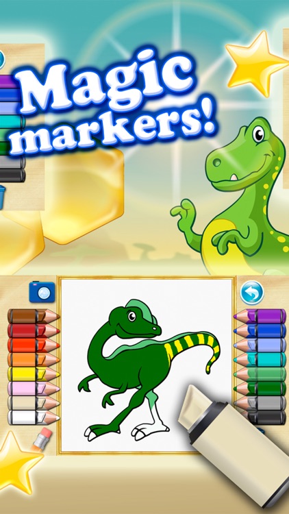 Coloring books for toddlers HD - Colorize jurassic dinosaurs and stone age animals