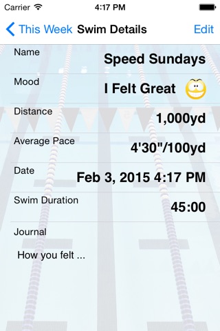 Swimmers Journal screenshot 3