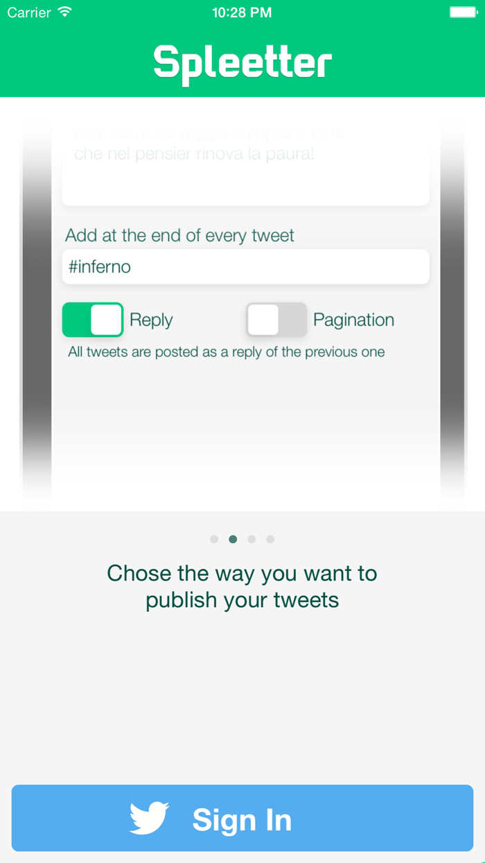 Spleetter - Long Text Tweet Splitter