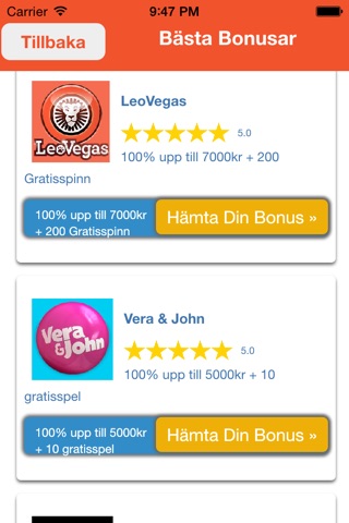 Topp Svenska Casinos screenshot 4