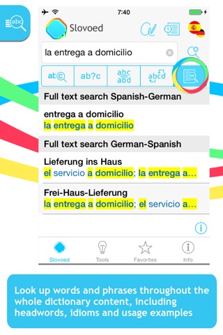 German <-> Spanish Slovoed Compact talking dictionary screenshot 2